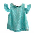 Blusa Rendada Verde Água da Gabriela Aquarela - Tamanho 4