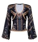 BLUSA RESSURGIR Tamanho: PEstampa: Arabesco Marrom
