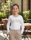 Blusa Ribaninha Love Bordado Pérolas E Cristais Pituchinhus