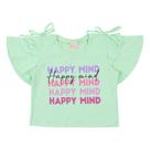Blusa Roupa Infantil Menina C/ Manga Curta e Babados Estampada Happy Mind Ideal Dias Quentes