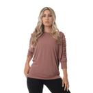 Blusa Sallada Mista Talita Manga Morcego Marrom