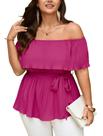 Blusa SCOMCHIC Plus Size de chiffon com babados