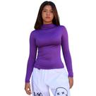 Blusa Segunda Pele Manga Longa Gola Alta Básica Casual Tecido Suplex - Roxa