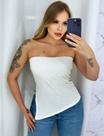 Blusa sem alça Assimétrica Canelada: O Ponto Alto da Moda Moderna Bojo