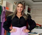 Blusa slim,manga longa teicoline, lastex punho