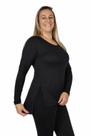 Blusa Sobre Leg Suede Manga Longa Cor:PretoTamanho:G