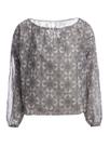 Blusa Sobreposição Manga Longa Feminina AREIA