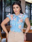 Blusa Social Feminina em Crepe Estampada