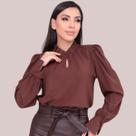 Blusa Social Feminina Evangélica Manga Longa Gola Franzida Blusa Social Feminina Evangélica Manga Longa Gola Franzida