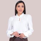 Blusa Social Feminina Evangélica Manga Longa Gola Franzida Blusa Social Feminina Evangélica Manga Longa Gola Franzida