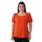 Blusa Social Feminina Manga Bufante Princesa em Viscolinho Elegante