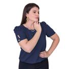 Blusa Social Feminina Manga Curta Bufante Camisa com Botão Viscolinho do M ao GG Blusa Social Feminina Manga Curta Bufante Camisa com Botão Viscolinho do M ao GG