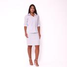 Blusa Social Feminina Tecido de Poplin Manga 3/4 - Branco