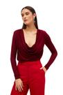 Blusa Sommer Ampla Decote U Degagê Bordô Blusa Sommer Ampla Decote U Degagê Bordô