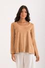 Blusa Suede manga flare