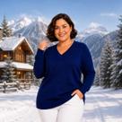 Blusa Suéter Feminino Em Tricot Grande Inverno Frio