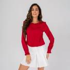 Blusa susie babado pérolas feminina