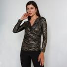 Blusa susie metalizada feminina