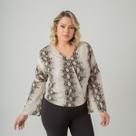 Blusa susie transpassada animal print feminino