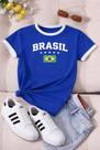 Blusa T-shirt Baby Look Feminina Brasil Copa - Seleção Brasileira