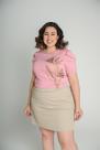 Blusa T-Shirt Bordado Flor Rosa Blusa T-Shirt Bordado Flor Rosa