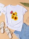 Blusa T-shirt Camiseta Feminina Estampada -Girassol- Várias Estampas 04