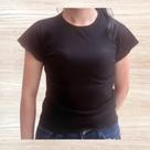 blusa t-shirt canelado manga corta feminina blusa t-shirt canelado manga corta feminina