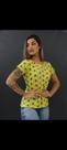 Blusa T-shirt Estampada Em Viscolycra Amarelo Olho Grego Blusa T-shirt Estampada Em Viscolycra Amarelo Olho Grego