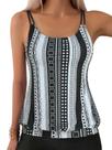 Blusa tanquíni ZAFUL Blouson Tummy Control Swimwear preta S