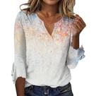 Blusa TBILILO Boho com babados, manga 3/4, decote em V, feminina, 2GG