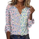 Blusa TBILILO Boho com decote em V com babados e manga 3/4 para mulheres