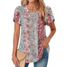Blusa TBILILO Boho Floral com babados e manga curta para mulheres