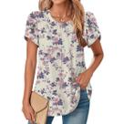 Blusa TBILILO Boho Floral com babados e manga curta para mulheres