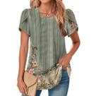 Blusa TBILILO Boho Spring Floral de Manga Curta para Mulheres