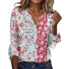 Blusa TBILILO Boho Spring para mulheres com babados de manga 3/4