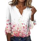 Blusa TBILILO Boho Summer, manga 3/4, babados, decote em V, rosa 2GG