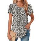 Blusa TBILILO com estampa floral e manga curta com babados para mulheres
