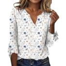 Blusa TBILILO de manga boho feminina com decote em V, manga 3/4 Blusa TBILILO de manga boho feminina com decote em V, manga 3/4