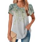 Blusa TBILILO Floral Boho com babados para mulheres verde GG Blusa TBILILO Floral Boho com babados para mulheres verde GG
