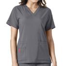 Blusa tecnológica feminina Scrubs Carhartt Force Cross-Flex com decote em V
