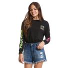 Blusa Teen Feminina Preta Neon Manga Longa Poah Noah 47720 Blusa Teen Feminina Preta Neon Manga Longa Poah Noah 47720
