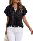 Blusa Timeson de manga curta com decote em V e efeito modelador, tamanho M