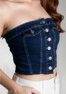 Blusa Top Jeans Com Botões Sawary 275728