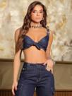 Blusa Top Jeans Estiloso e Confortável PitBull Jeans 88778 COR:AZUL ESCUROTAMANHO:G
