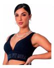 Blusa Top Jeans Sexy Com Zíper Pit Bull Jeans 60156