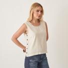 Blusa Top Linho com Botões Laterais