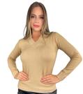 Blusa Trico Basica De Frio Feminina Decote V Manga Longa Blusa Trico Basica De Frio Feminina Decote V Manga Longa