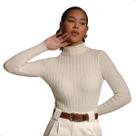 Blusa Tricô Canelado Encorpado Casual Gola Alta Manga Longa Blusa Tricô Canelado Encorpado Casual Gola Alta Manga Longa