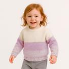 Blusa Trico Infantil listrado meninas com Pelinho manga comprida gola redonda Aconchegante Inverno casaquinho de frio sueter inverno antialérgico