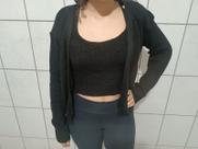 Blusa tricot c/ 2 peças preta amorelie